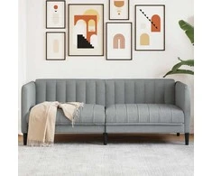Dvivietė sofa, šviesiai pilkos spalvos, audinys