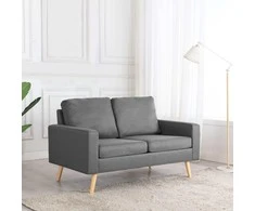 Dvivietė sofa, šviesiai pilkos spalvos, audinys