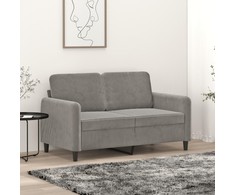 Dvivietė sofa, šviesiai pilkos spalvos, 120cm, aksomas