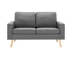 Dvivietė sofa, šviesiai pilkos spalvos, audinys