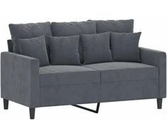 Dvivietė sofa, tamsiai pilkos spalvos, 120cm, aksomas