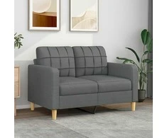 Dvivietė sofa, tamsiai pilkos spalvos, 120cm, audinys