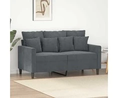 Dvivietė sofa, tamsiai pilkos spalvos, 120cm, aksomas