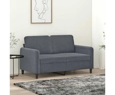 Dvivietė sofa, tamsiai pilkos spalvos, 120cm, aksomas