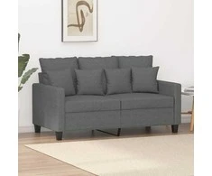 Dvivietė sofa, tamsiai pilkos spalvos, 120cm, audinys