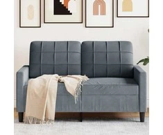 Dvivietė sofa, tamsiai pilkos spalvos, 120cm, aksomas