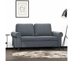 Dvivietė sofa, tamsiai pilkos spalvos, 120cm, aksomas