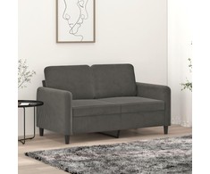 Dvivietė sofa, tamsiai pilkos spalvos, 120cm, aksomas