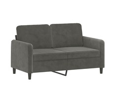 Dvivietė sofa, tamsiai pilkos spalvos, 120cm, aksomas