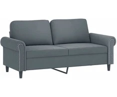 Dvivietė sofa, tamsiai pilkos spalvos, 140cm, aksomas
