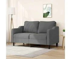 Dvivietė sofa, tamsiai pilkos spalvos, 140cm, audinys