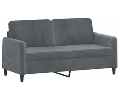 Dvivietė sofa, tamsiai pilkos spalvos, 140cm, aksomas