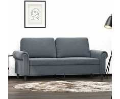 Dvivietė sofa, tamsiai pilkos spalvos, 140cm, aksomas