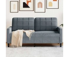 Dvivietė sofa, tamsiai pilkos spalvos, 140cm, aksomas