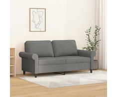 Dvivietė sofa, tamsiai pilkos spalvos, 140cm, audinys