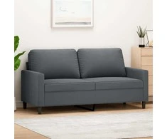 Dvivietė sofa, tamsiai pilkos spalvos, 140cm, aksomas