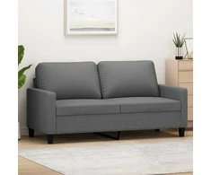 Dvivietė sofa, tamsiai pilkos spalvos, 140cm, audinys