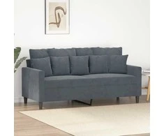 Dvivietė sofa, tamsiai pilkos spalvos, 140cm, aksomas