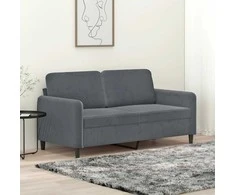 Dvivietė sofa, tamsiai pilkos spalvos, 140cm, aksomas
