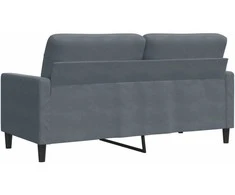 Dvivietė sofa, tamsiai pilkos spalvos, 140cm, aksomas