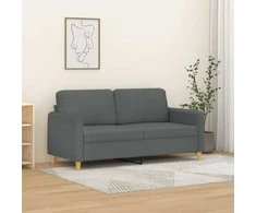 Dvivietė sofa, tamsiai pilkos spalvos, 140cm, audinys