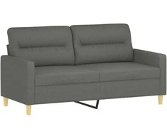 Dvivietė sofa, tamsiai pilkos spalvos, 140cm, audinys
