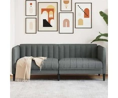 Dvivietė sofa, tamsiai pilkos spalvos, audinys