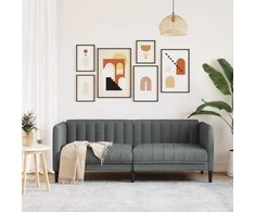 Dvivietė sofa, tamsiai pilkos spalvos, audinys
