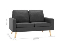 Dvivietė sofa, tamsiai pilkos spalvos, audinys