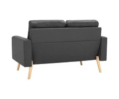 Dvivietė sofa, tamsiai pilkos spalvos, audinys