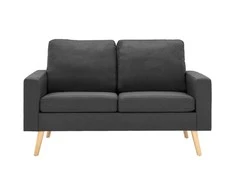 Dvivietė sofa, tamsiai pilkos spalvos, audinys