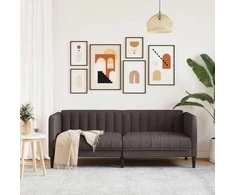 Dvivietė sofa, tamsiai rudos spalvos, audinys