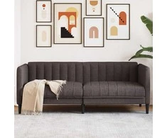 Dvivietė sofa, tamsiai rudos spalvos, audinys