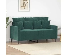 Dvivietė sofa, tamsiai žalios spalvos, 120cm, aksomas