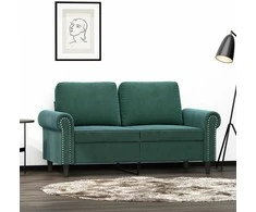 Dvivietė sofa, tamsiai žalios spalvos, 120cm, aksomas