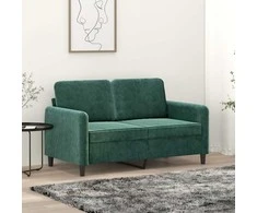 Dvivietė sofa, tamsiai žalios spalvos, 120cm, aksomas