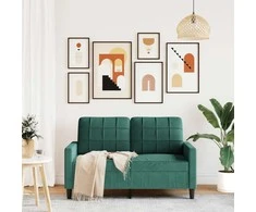 Dvivietė sofa, tamsiai žalios spalvos, 120cm, aksomas