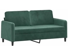 Dvivietė sofa, tamsiai žalios spalvos, 140cm, aksomas