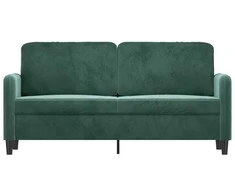 Dvivietė sofa, tamsiai žalios spalvos, 140cm, aksomas