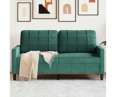 Dvivietė sofa, tamsiai žalios spalvos, 140cm, aksomas