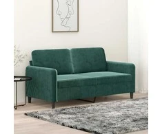Dvivietė sofa, tamsiai žalios spalvos, 140cm, aksomas