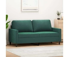Dvivietė sofa, tamsiai žalios spalvos, 140cm, aksomas