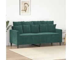 Dvivietė sofa, tamsiai žalios spalvos, 140cm, aksomas