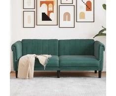 Dvivietė sofa, tamsiai žalios spalvos, aksomas