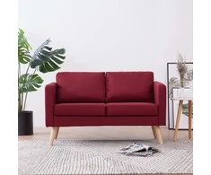 Dvivietė sofa, vyno raudonos spalvos, audinys