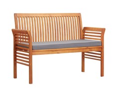 Dvivietis sodo suoliukas su čiužinuku, 120cm, akacijos masyvas