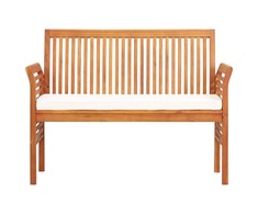 Dvivietis sodo suoliukas su čiužinuku, 120cm, akacijos masyvas