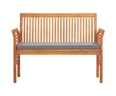 Dvivietis sodo suoliukas su čiužinuku, 120cm, akacijos masyvas