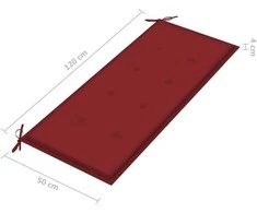 Dvivietis sodo suoliukas su pagalvėle, 120cm, eukalipto masyvas