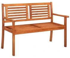 Dvivietis sodo suoliukas su pagalvėle, 120cm, eukalipto masyvas